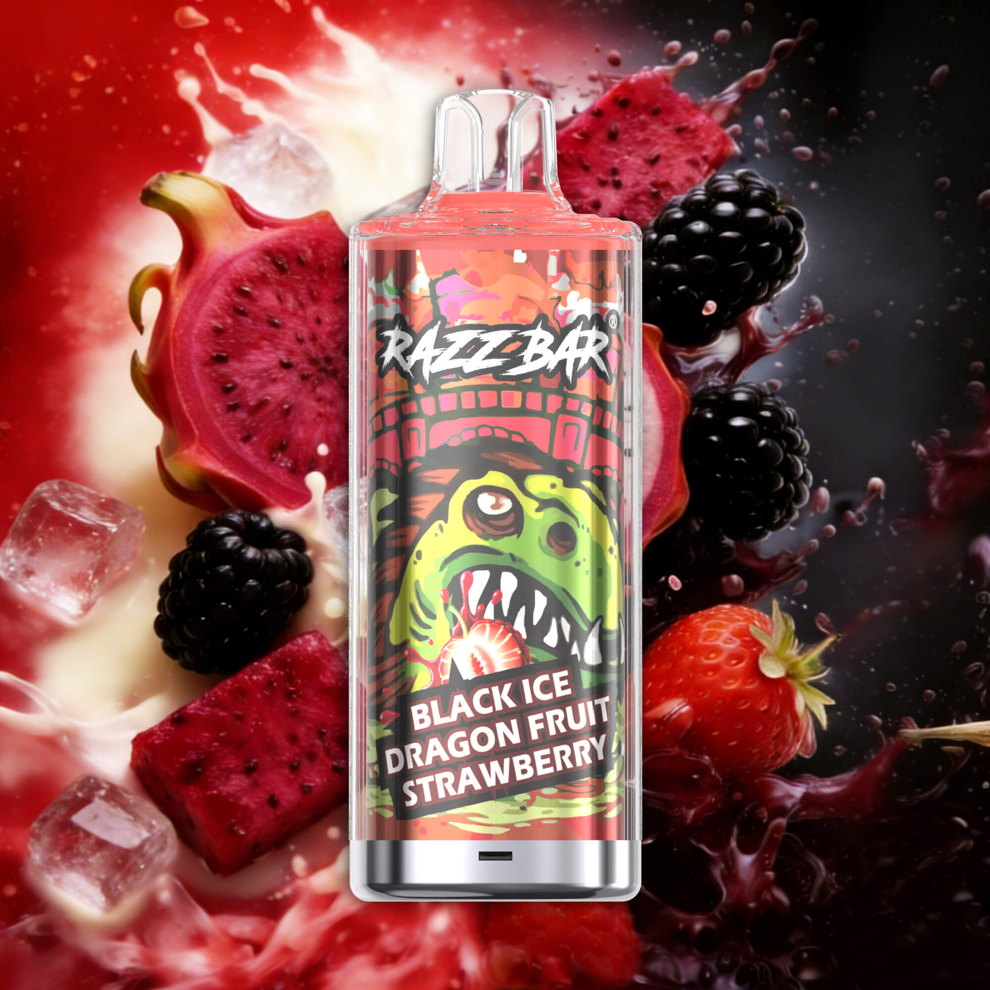 Razz bar 60K - Black Ice Dragon Fruit Strawberry
